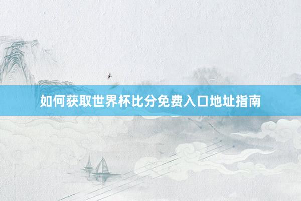 如何获取世界杯比分免费入口地址指南